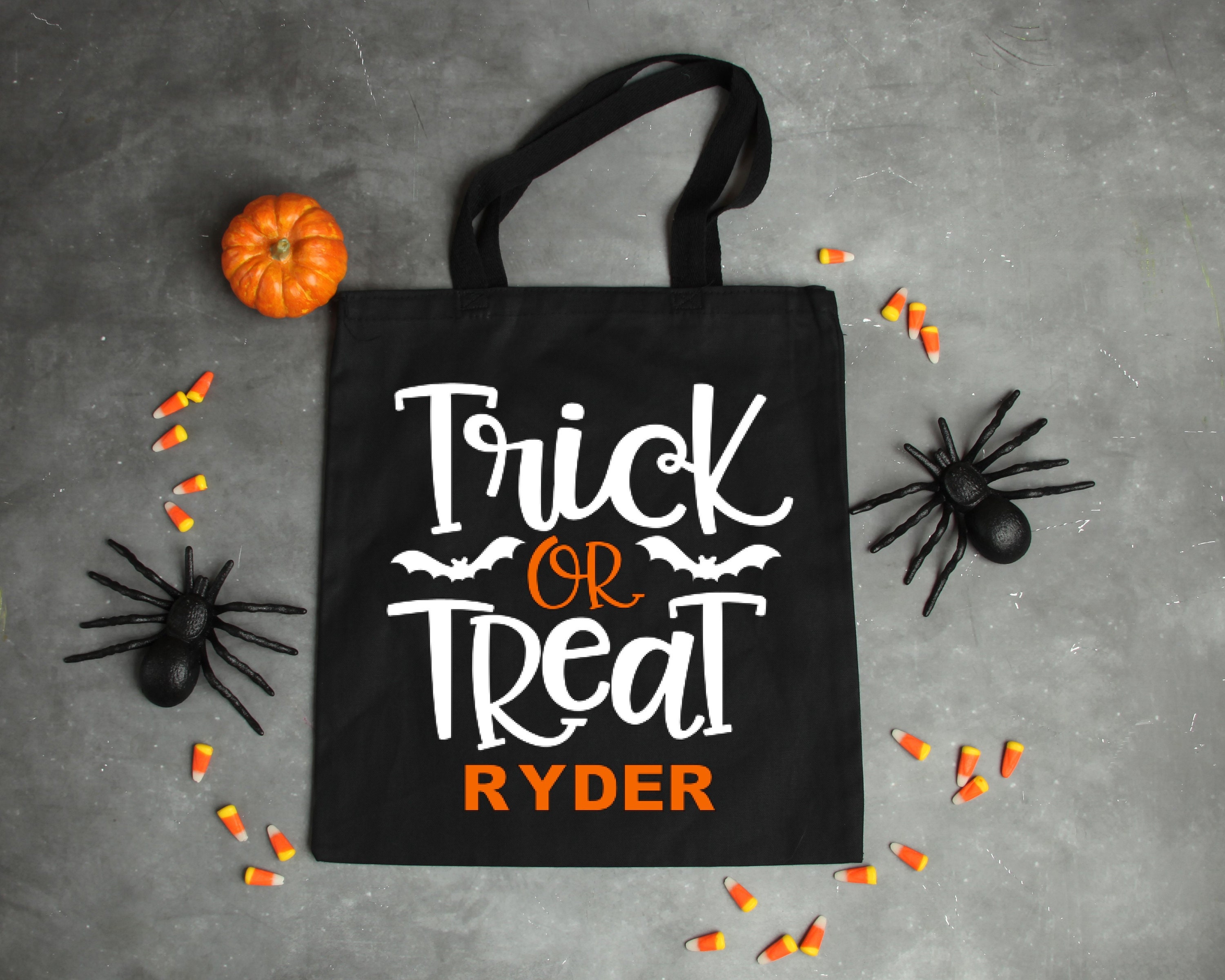 Halloween Trick or Treat Bag, Personalized Halloween Tote, Trick or