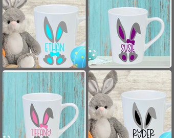 Personalized Easter Bunny Farmhouse Mug | Personalized Holiday Mugs | Winter Mugs | Kids Easter Gifts | Perfect for Cocoa
