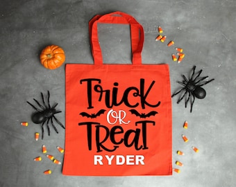 Halloween Trick or Treat Bag, Personalized Halloween Tote, Trick or Treat Tote, Halloween Bag for Kids, Treat Sack, Trick For Treat Bag