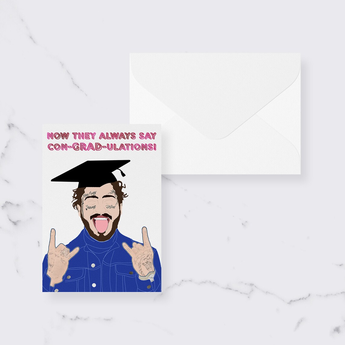 Post Malone Graduation Card Post Malone Card Graduation Etsy