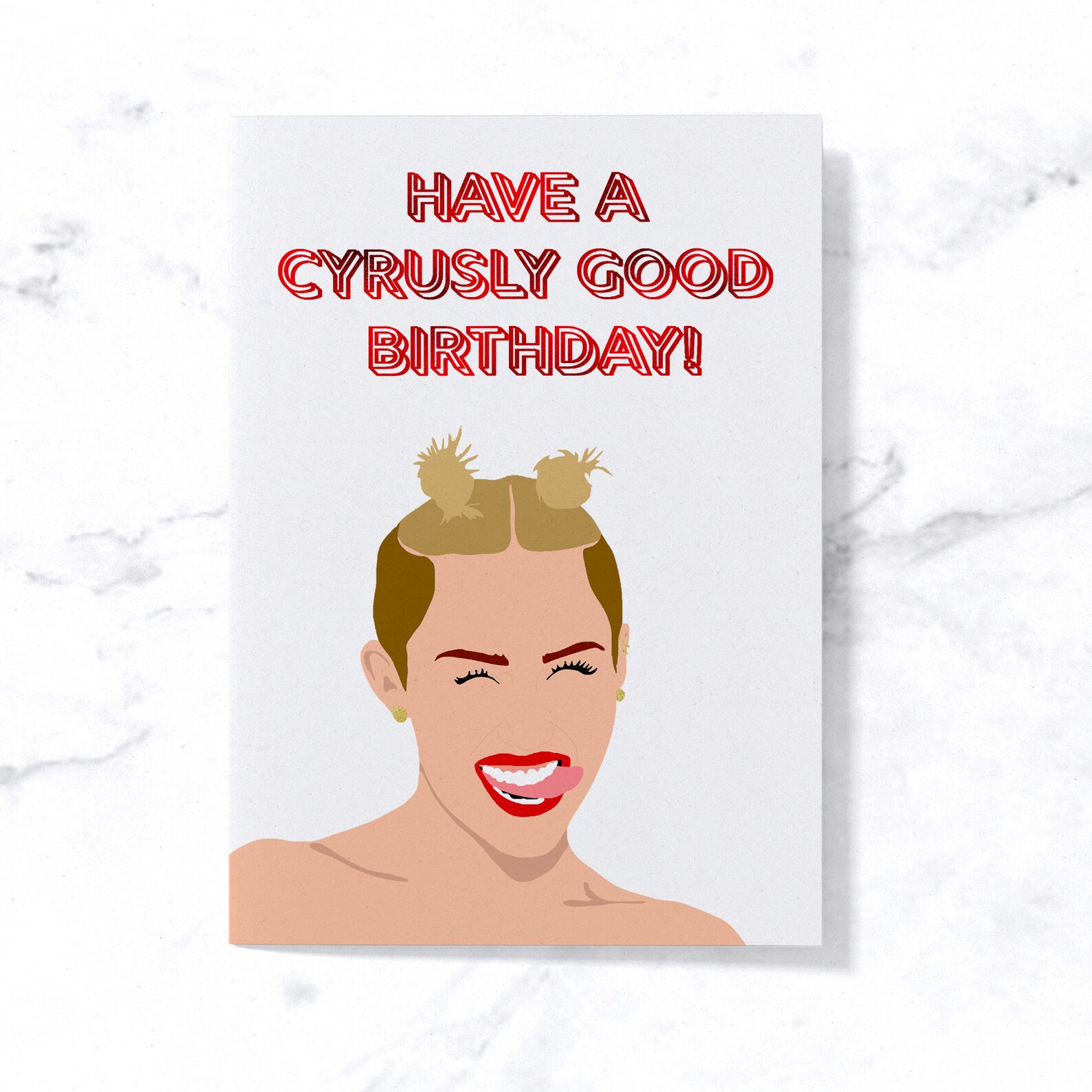 Miley Cyrus Birthday Card Miley Cyrus Digital Card Miley | Etsy