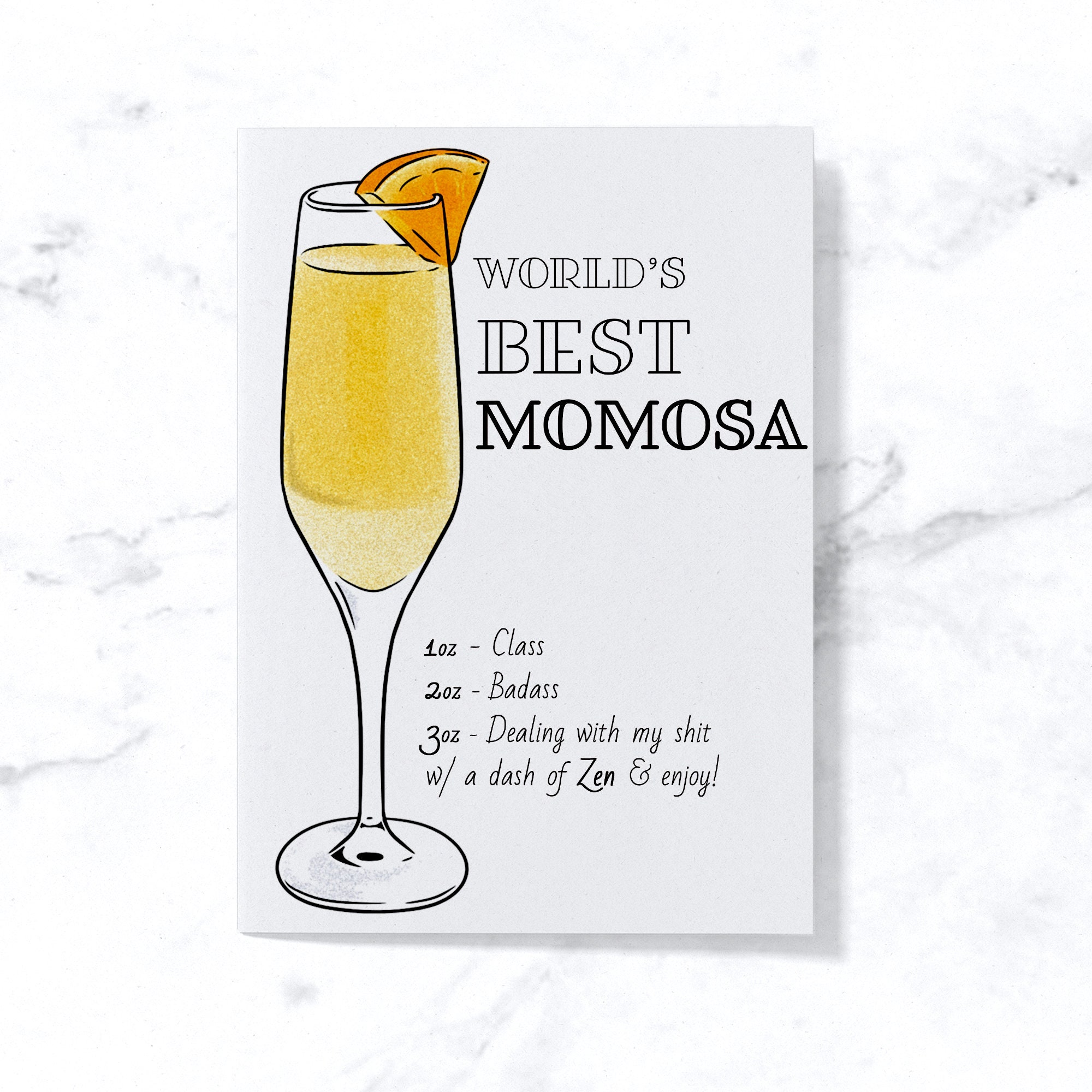 Mimosa Card Funny Mothers Day Card Card for Mom Birthday Etsy