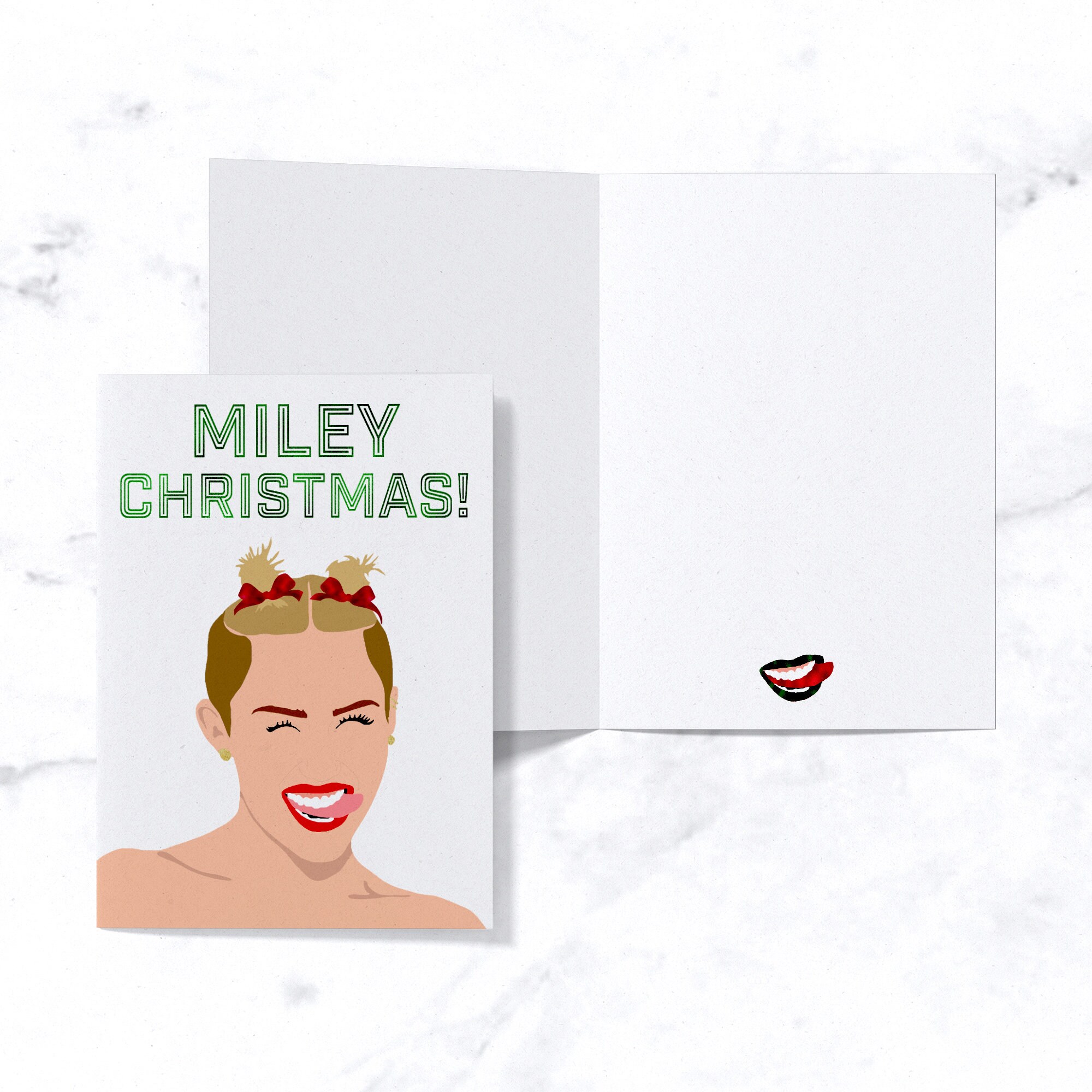 Miley Cyrus Card w / sobre tarjeta de vacaciones divertida | Etsy