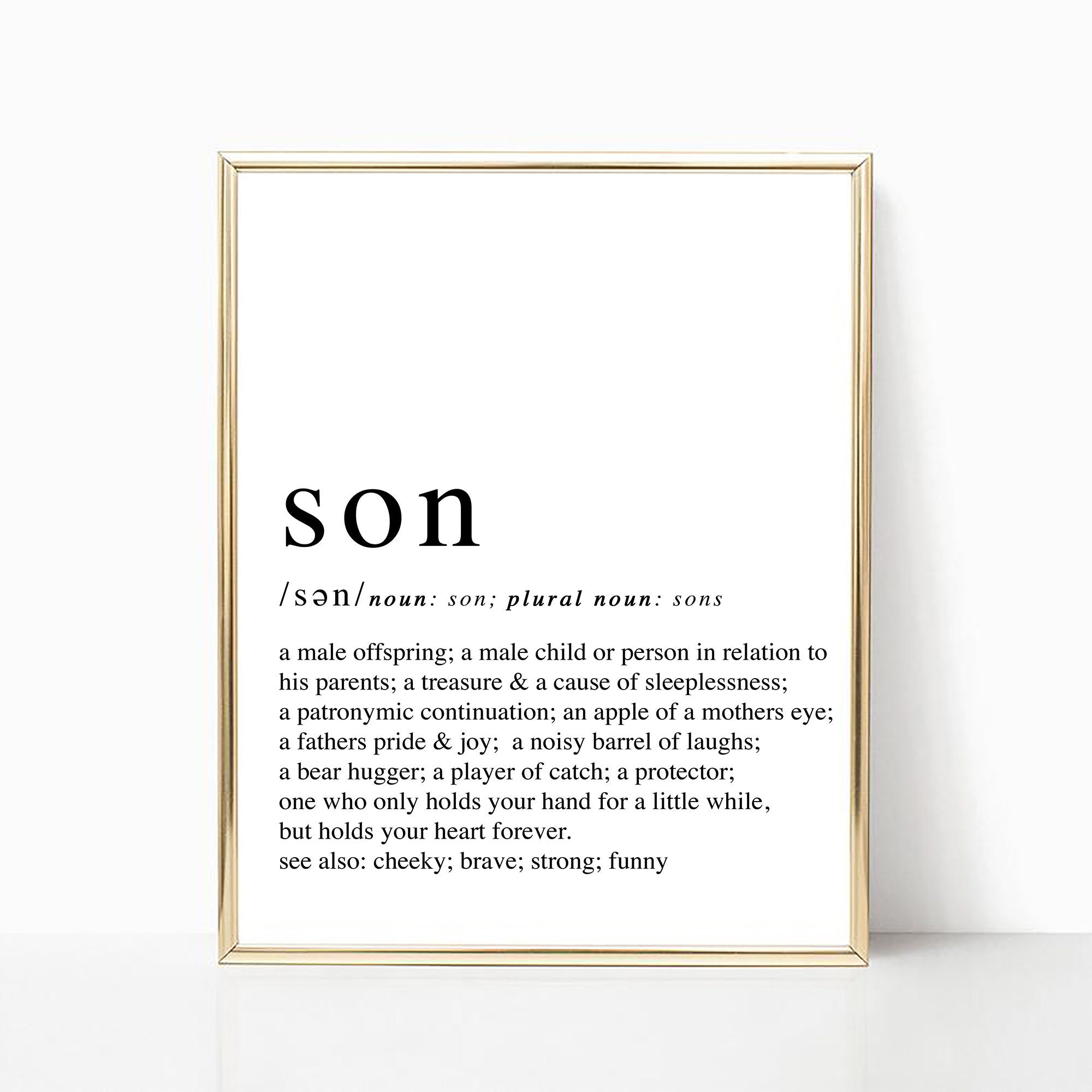 Son Definition-Son typography definition print son gifts | Etsy