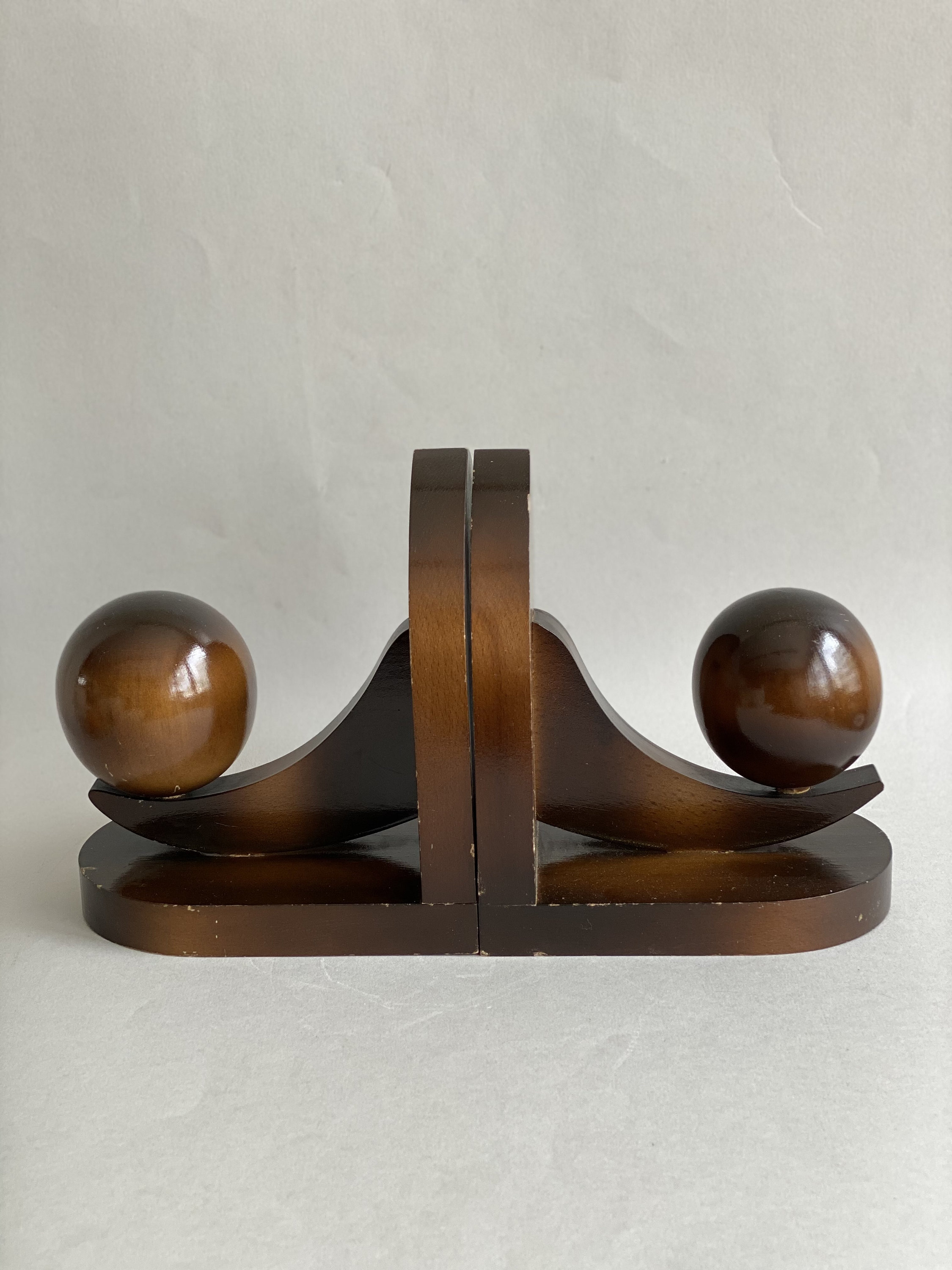 French Art Deco Flamed Wood Bookends 1930s Etsy UK