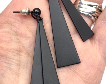 Long black earrings