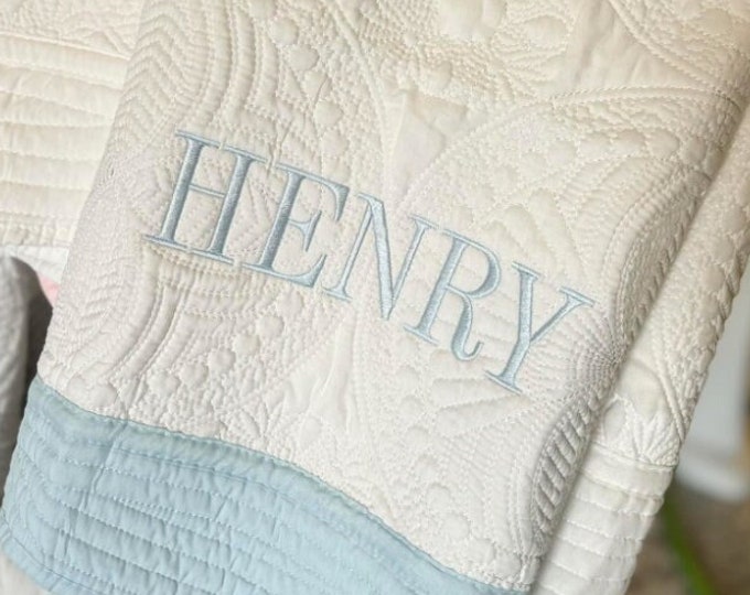 Personalized Monogrammed Baby Blanket - Custom Name Blanket For Newborn Boy Or Girl Gift - View #3