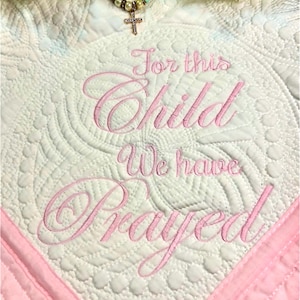Baptism/Dedication/Christening Quilt Baby Shower Gift Monogrammed Baby Blanket Elegant Cross image 9