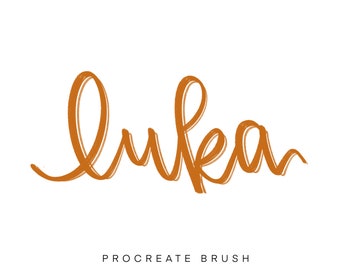 May include: Hand-drawn lettering of the word "lulea" in a warm orange color. The lettering is stylized with a thick, brush-stroke effect.