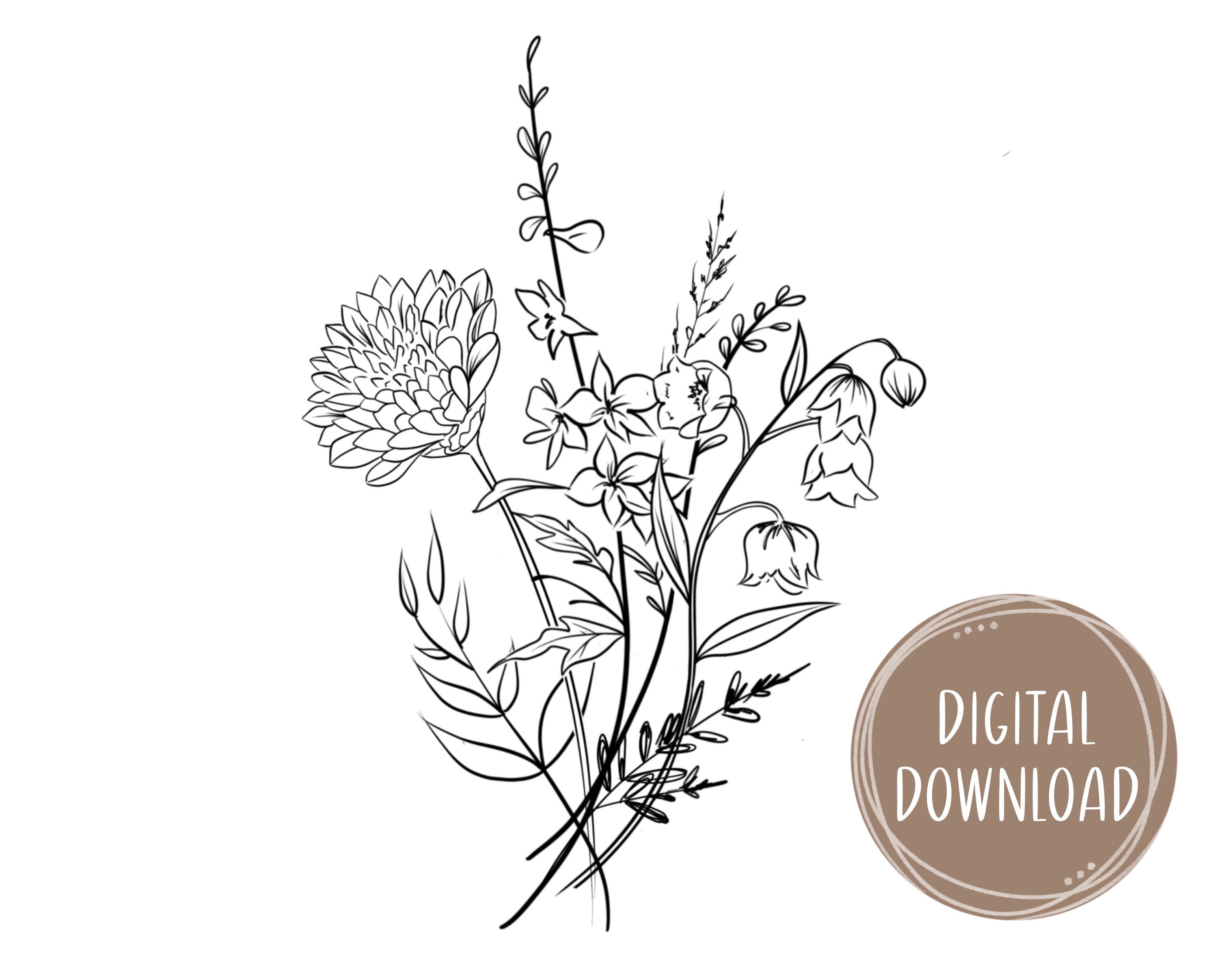 Birth Flower Tattoo Design Custom  Etsy