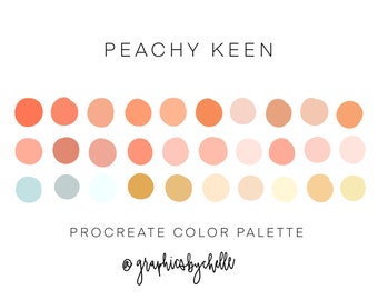 Peachy Keen color palette / procreate / swatches / color palette / iPad / iPad Pro/ Procreate tools