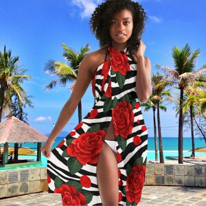 Swimsuit Coverup, Tropical Print Swimsuit Cover Up, Bathing Suit Coverup, Beach Wrap, Sarong, Beach Pareo, Floral Swimsuit Coverup