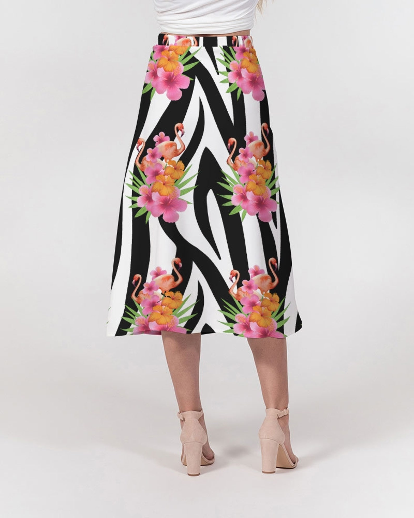 Summer Skirt Tropical Zebra Print Skirt Women's ALine Etsy