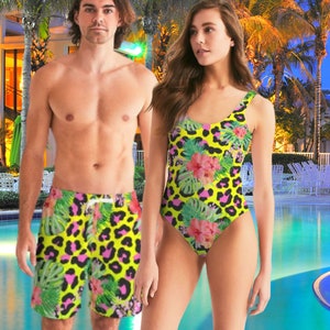 Matching Swimsuits, Animal Print Matching Swimsuits, Tropical Couples Swimwear, Matching Swimwear, Swimsuits for Couples, Couples Swimsuits