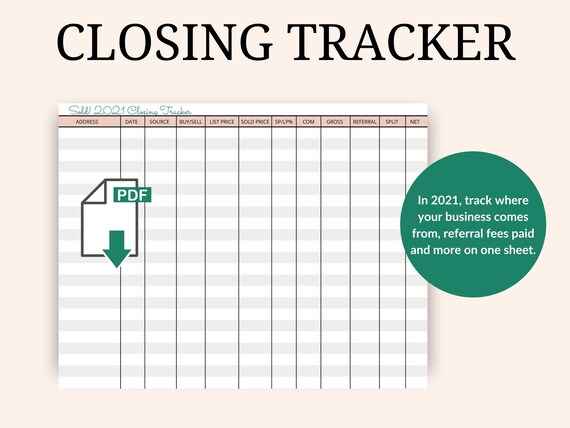 a fun Homes Sold Tracker visual way for busy real estate agents to track their closings through 2021 instant digital download