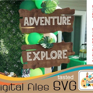 SVG SAFARI pijlen, snijbestand, glowforge, gepersonaliseerd teken, pijlen staan, jungle, dierentuin, Richtingsbord, kwekerij Safari Decoraties