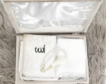 Personalized Islamic Gift, Lux Islamic Gift Set, Eid Gifts, Islamic Birthday Gift, Wedding Gift, Gift For Muslim, Quran, Wudu Towel