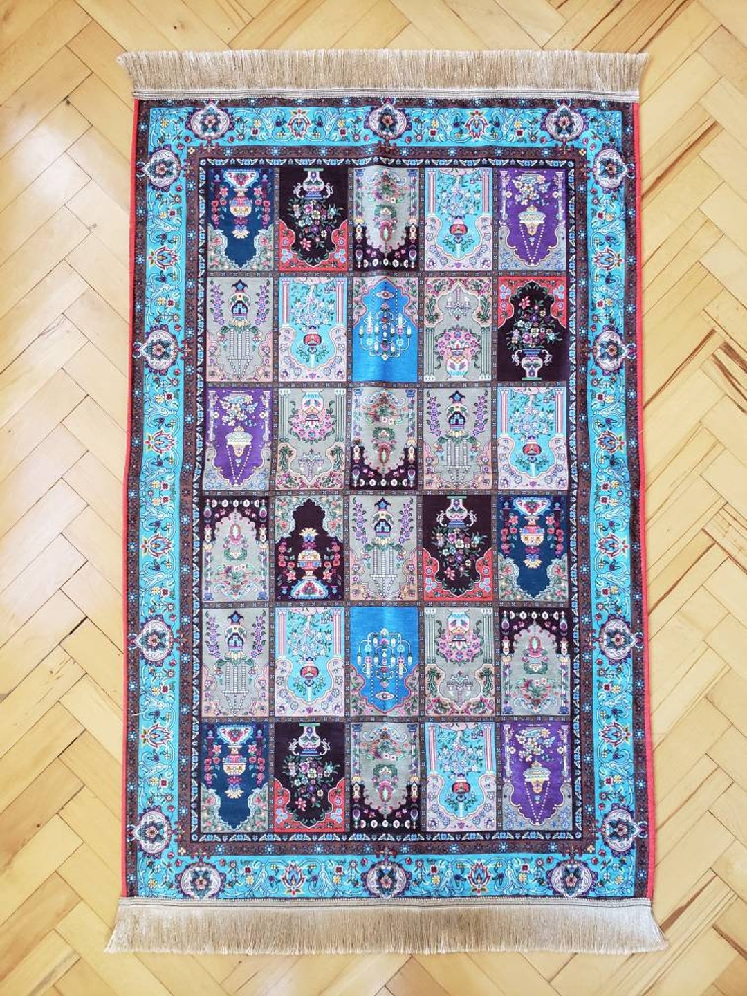 Silk Prayer Rug, Luxury Prayer Mat, Silk Design Meditation Rug ...