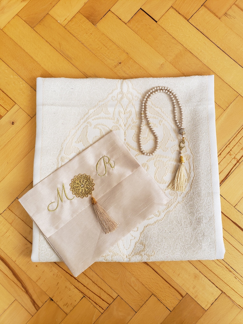 Personalized Islamic Wedding Gift Luxury Prayer Mat Set Etsy