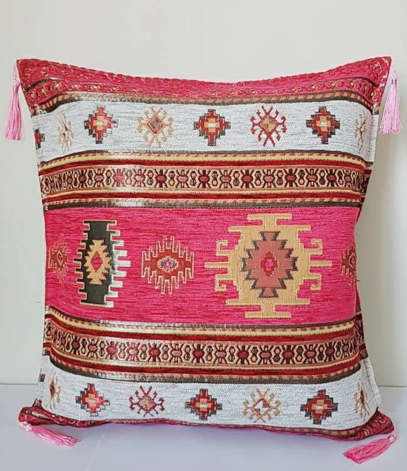 Boho Pink Pillow Boho Decor Kilim Pillows Cushion Cover | Etsy