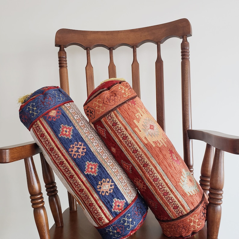 Decorative Bolster Pillow Set Bedding Medium Weight Cotton Etsy