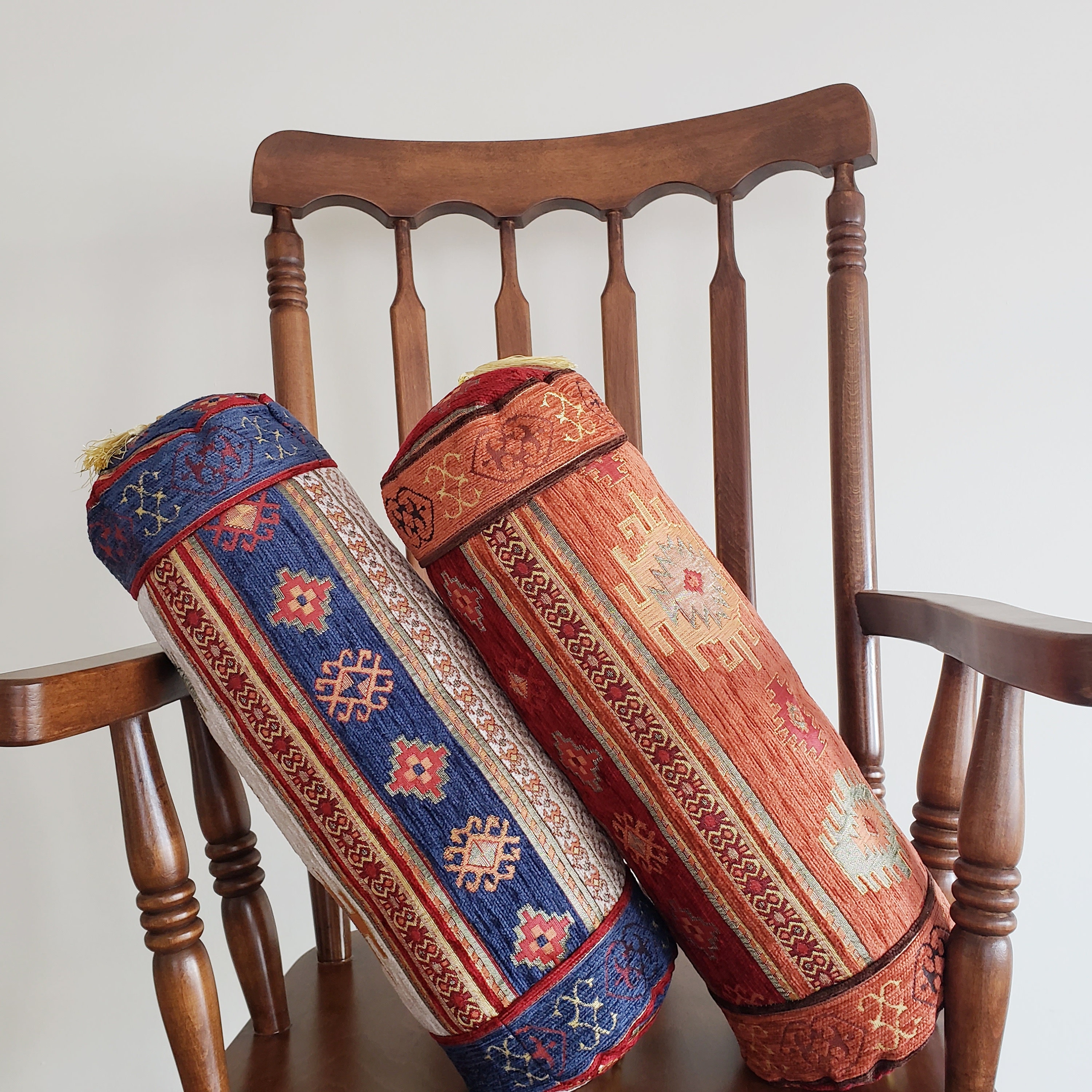 Decorative Bolster Pillow Set Bedding Medium Weight Cotton Etsy