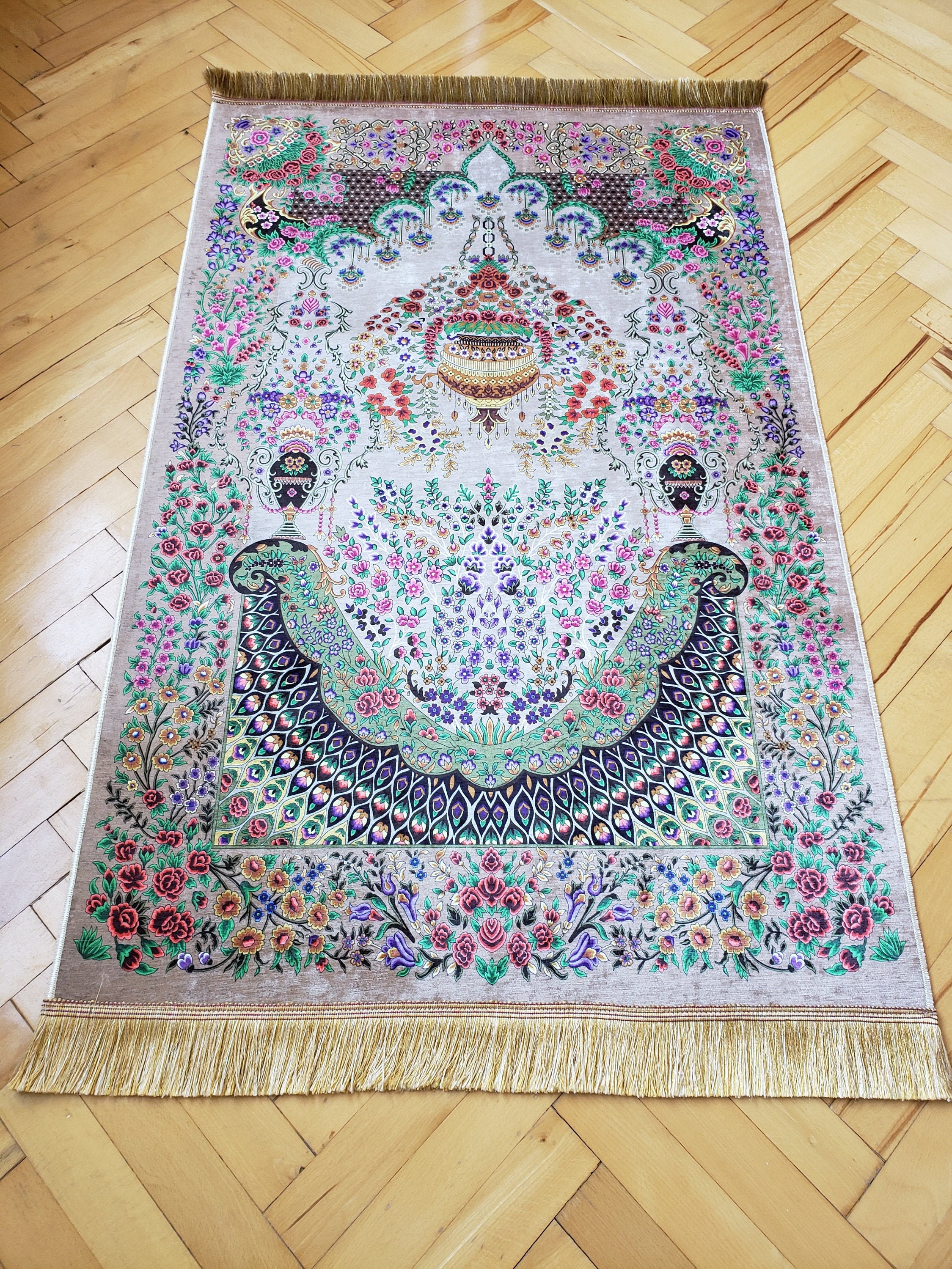 Luxury Prayer Rug, Meditation Rug, Colorful Rug, Small Turkish Rug ...
