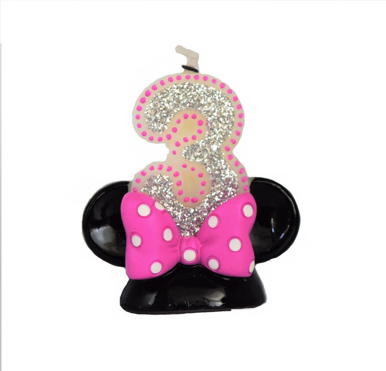 Number1 Minnie Mouse Birthday Candle1st Birthday Candles Etsy
