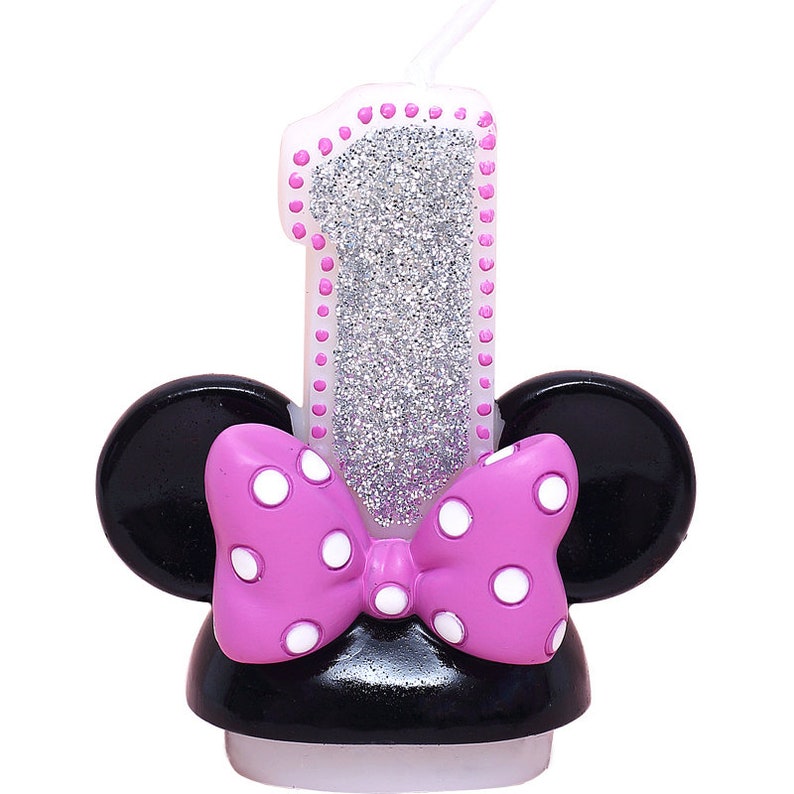 Number1 Minnie Mouse Birthday Candle1st Birthday Candles Etsy