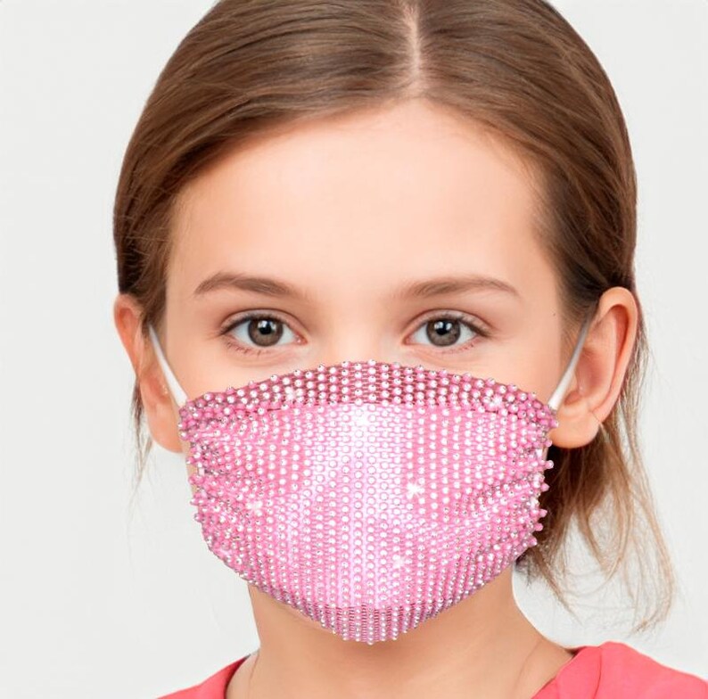 Kids Rhinestone Face Mask/kids Sparkle Face Mask/kids Toddlers Etsy