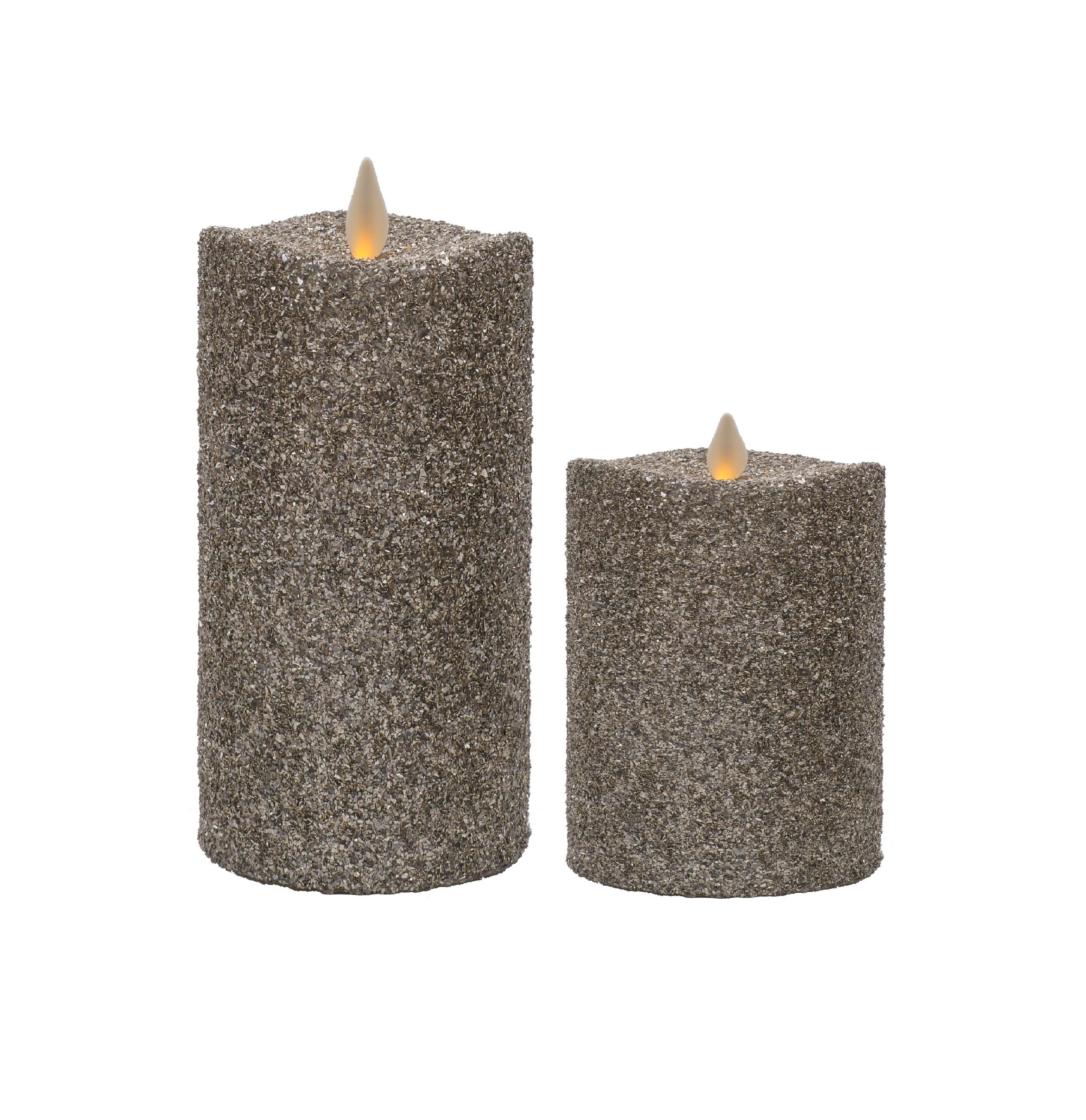 Silver Glitter Led Candles
