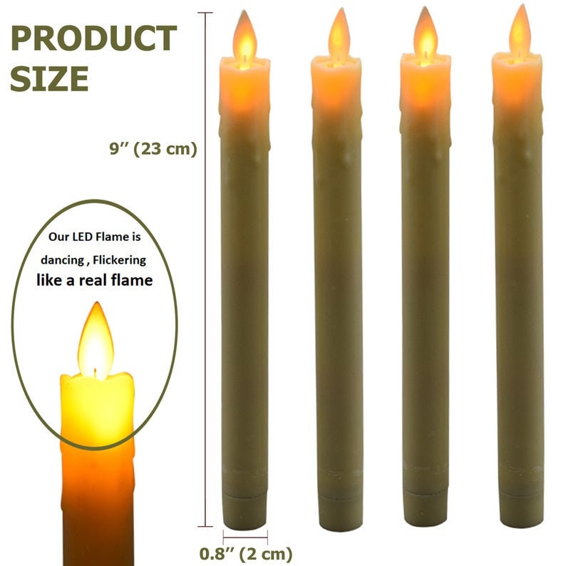Flameless Taper Candles Moving Wick dinner Table Etsy