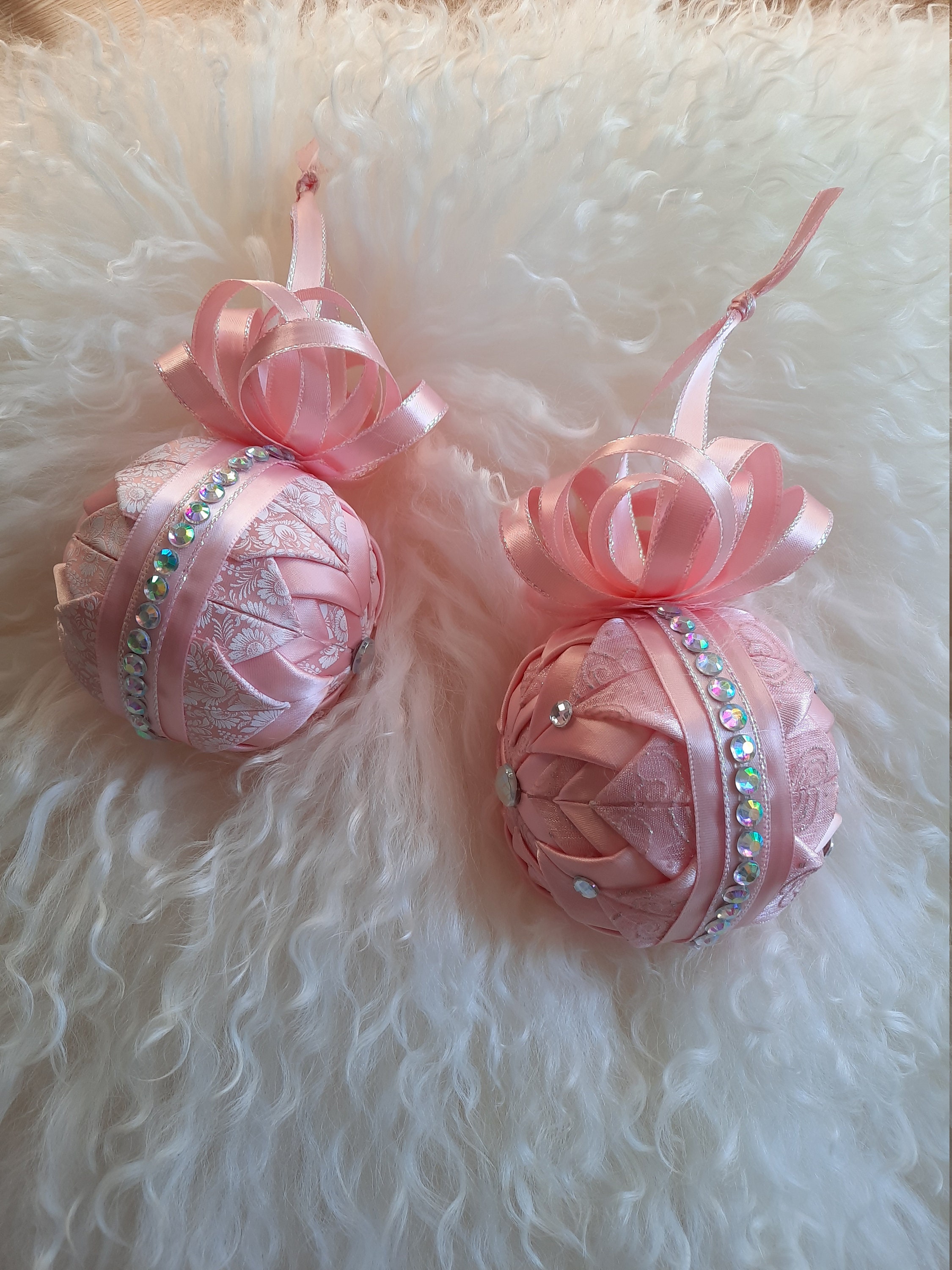 Quilted Ornament Ball Set of 2 Etsy