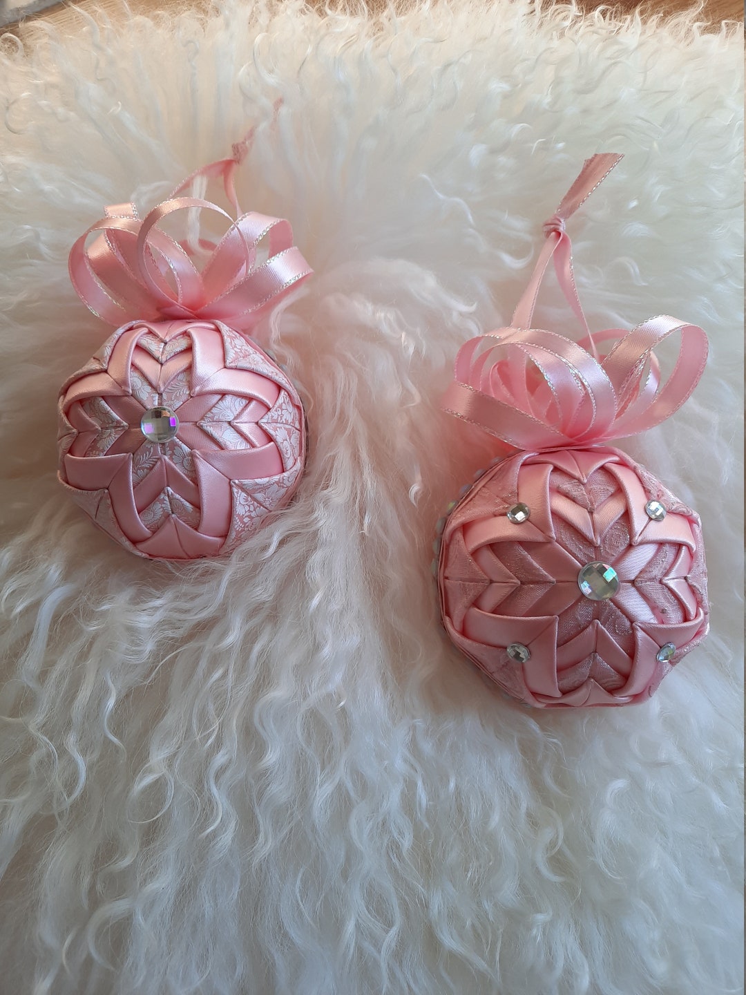 Quilted Ornament Ball Set of 2 Etsy