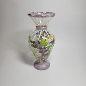 Tracy Porter Hand Painted Purple Floral Vase.