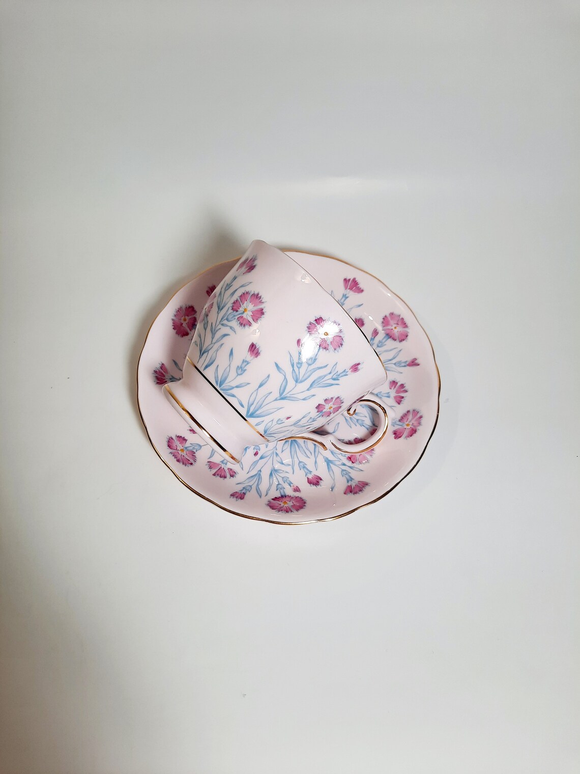 Tuscan Fine English Bone China Pink Floral Tea Cup and Saucer. Etsy