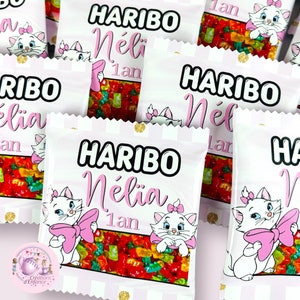 Haribo 40gr package personalized theme of your choice. Bag of candy. Personalized children's birthday decorations. Tailor-made party.