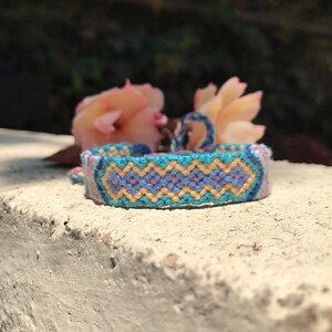 Friendship Aztec Style Handwoven Bracelet, Cotton tread boho hippie style