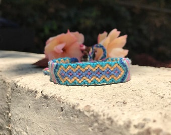 Friendship Aztec Style Handwoven Bracelet, Cotton tread boho hippie style