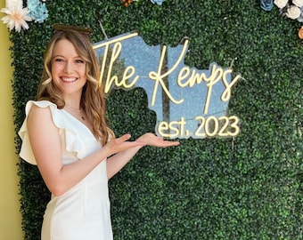 Personalisiertes Neon-Hochzeitsschild für Deinen großen Tag