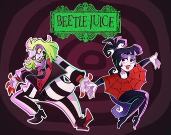 Beetlejuice and Lydia - Vinyl Stickers
