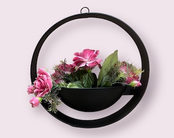 Wall Hanging Planter for Balcony/Outdoor Wrought Iron with Powder Coated Size 14 Inches