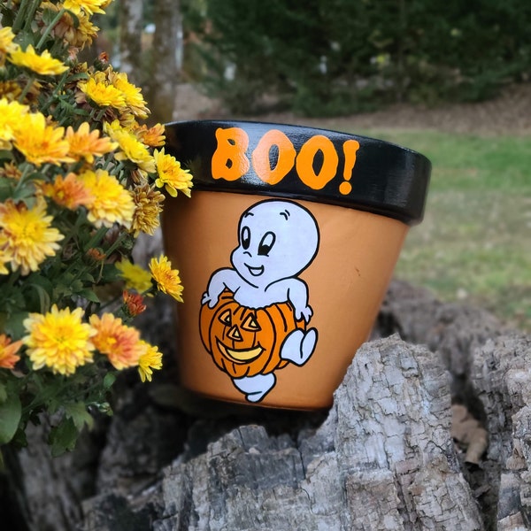 Casper the Friendly Ghost Flower Pot, Pots for Indoor Plants, Pots for Outdoor Plants, Houseplants, Garden Decor, Home Decor, Gifts, Planter