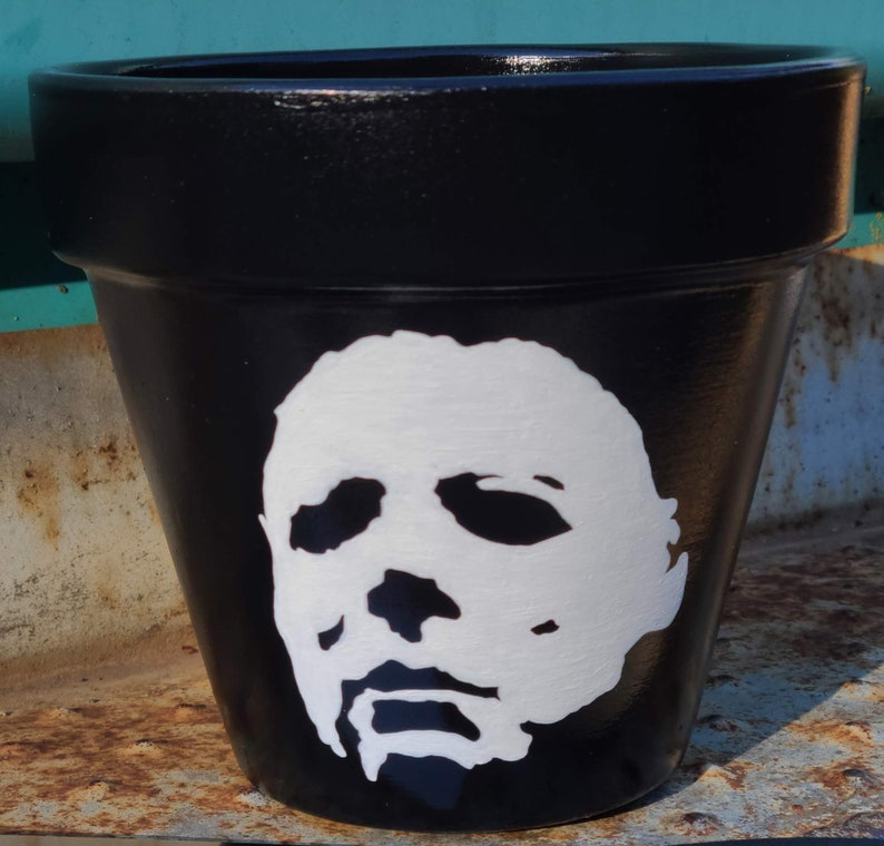 Halloween Michael Myers Flower Pot Pots for Indoor Plants Etsy