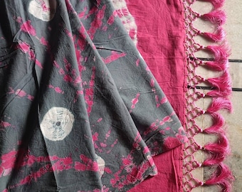Handmade Tie and Dye cotton mul Saree Hand Block Mulmal sarees I Paisley Block Print Saree I Tie and Dye Mulmal Cotton Saree | Poonam Sarees