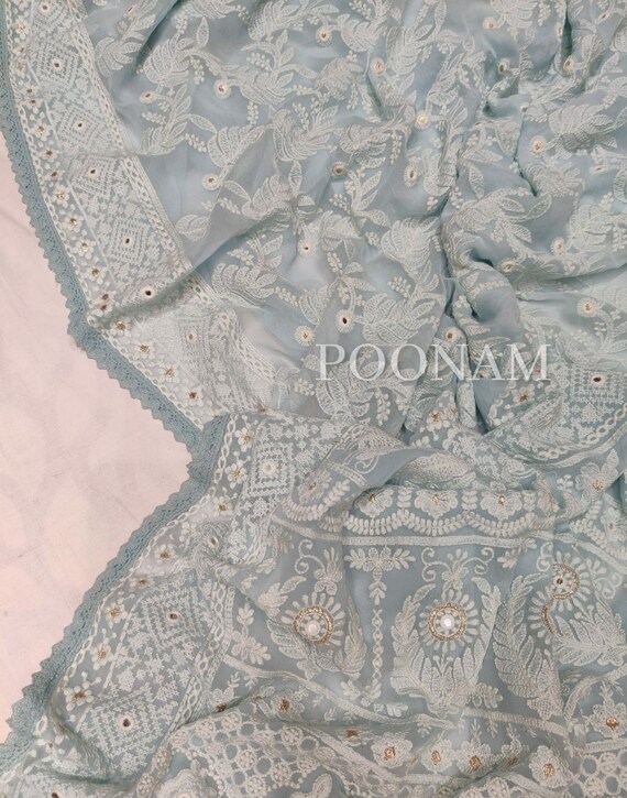 Pastel Green Chikankari Indo-Western Set