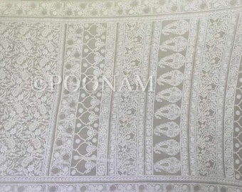 Authentic Handmade Chikankari Saree | Pure georgette kamdani Chikankari Saree | Bridal Wedding Saree | Lucknowi Saree | Chikankari Saree USA