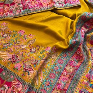 Reine Kani Tussar Seide Saree, Kani Seide Tussar Hochzeit Lehenga, Hochzeit Lehenga, Brautjungfern Saree, erhältlich in USA und weltweit, Poonam Sarees