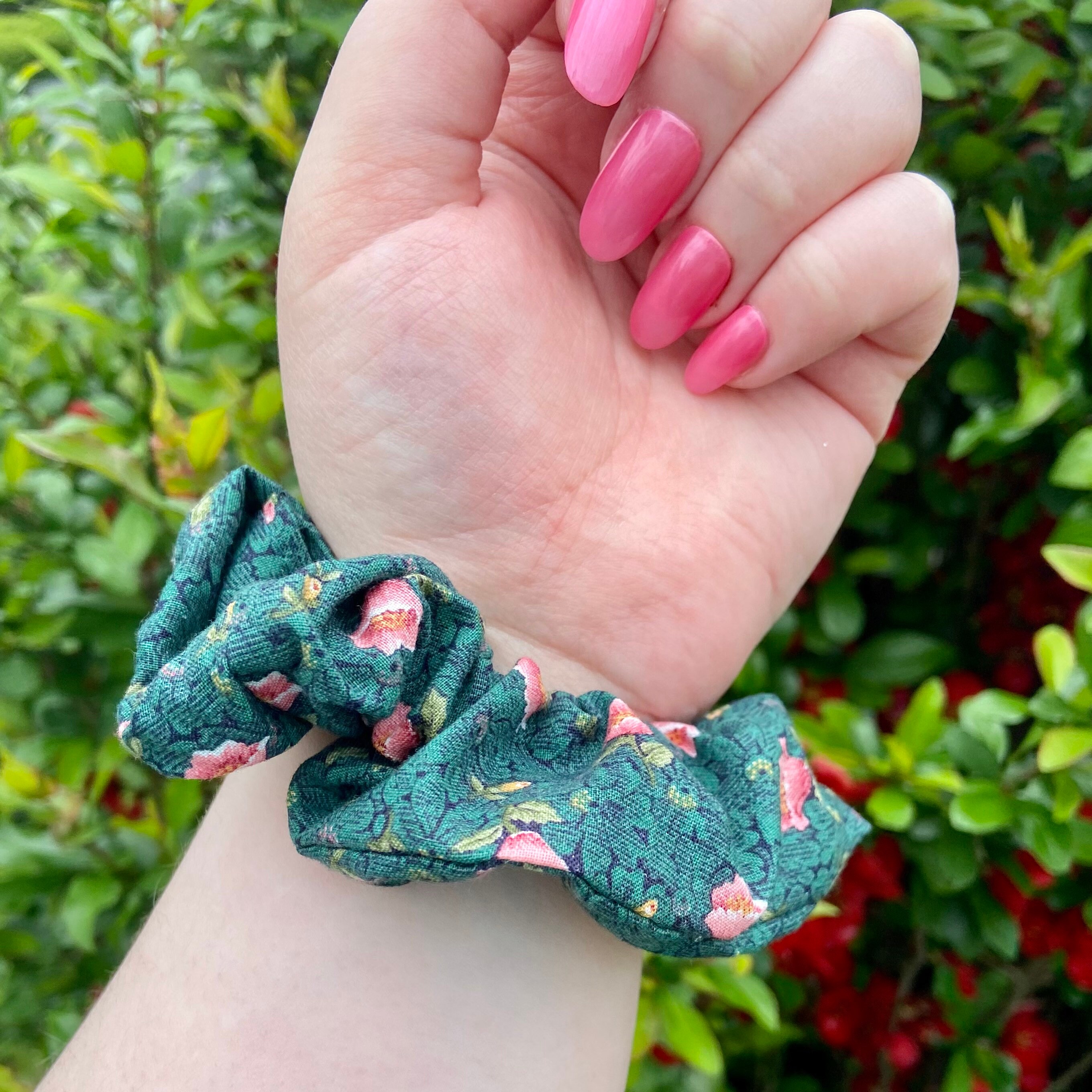 Rose Garden Scrunchie Large Scrunchies Cotton Scrunchie - Etsy