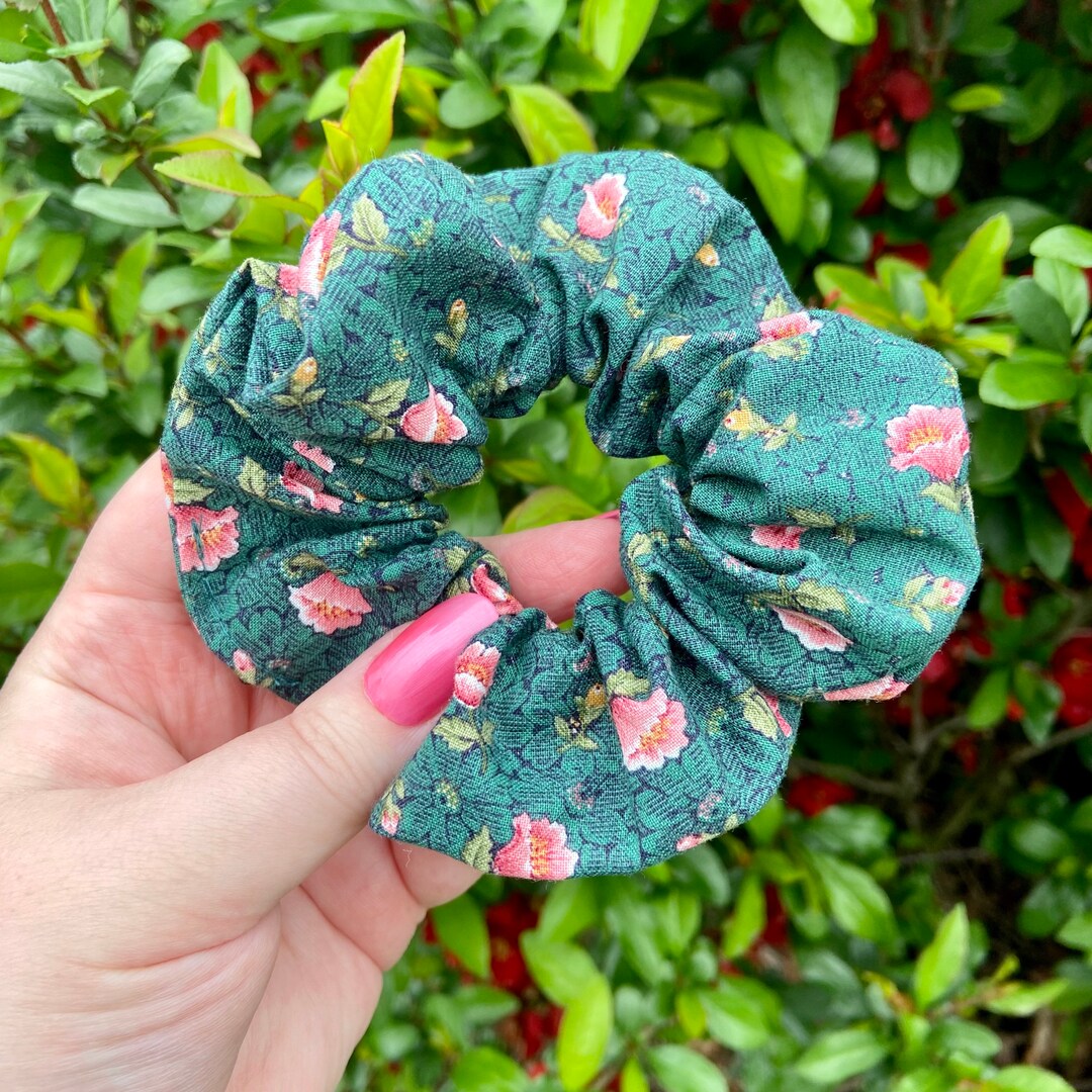 Rose Garden Scrunchie Large Scrunchies Cotton Scrunchie - Etsy